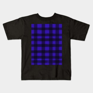 Purple Blue Plaid Pattern Kids T-Shirt